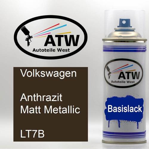 Volkswagen, Anthrazit Matt Metallic, LT7B: 400ml Sprühdose, von ATW Autoteile West.